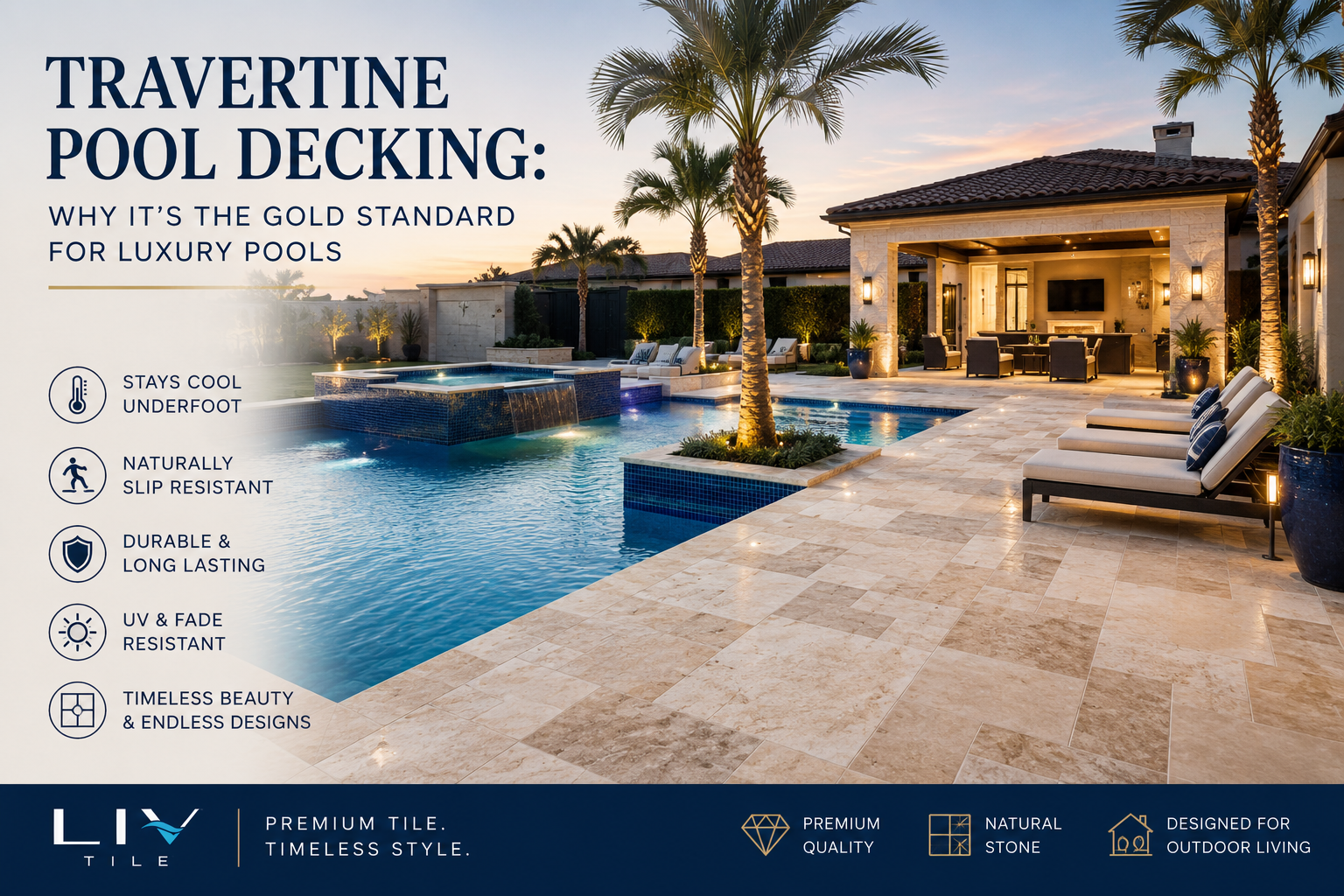 Travertine Pool Decking: Why It’s the Gold Standard for Luxury Pools