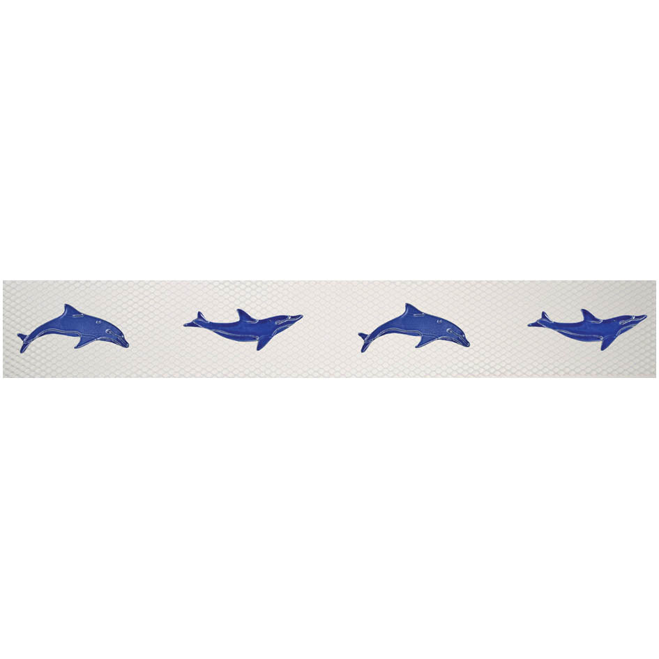 Porcelain Pool Step Markers 3"x24" – Dolphins (Blue)