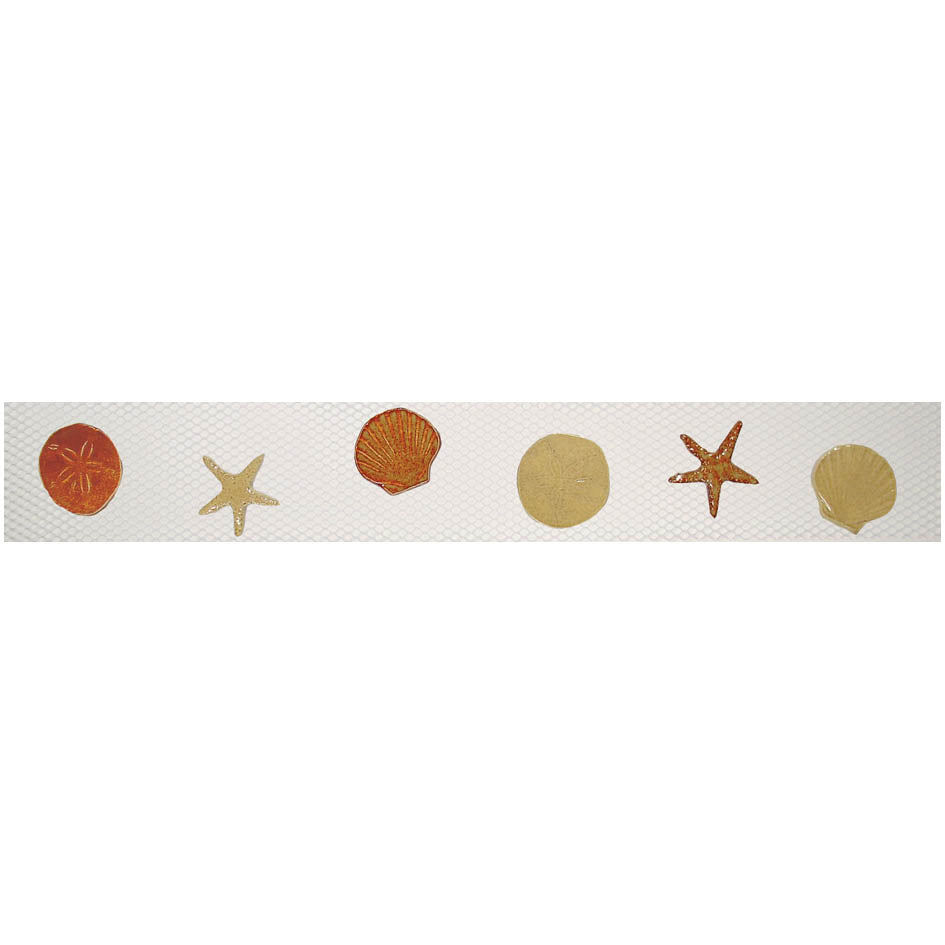 Porcelain Pool Step Markers 3"x24" – Shells (Tan)