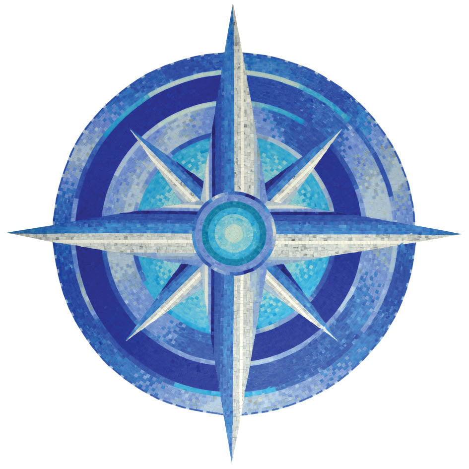 Compass Glass Pool Mosaic