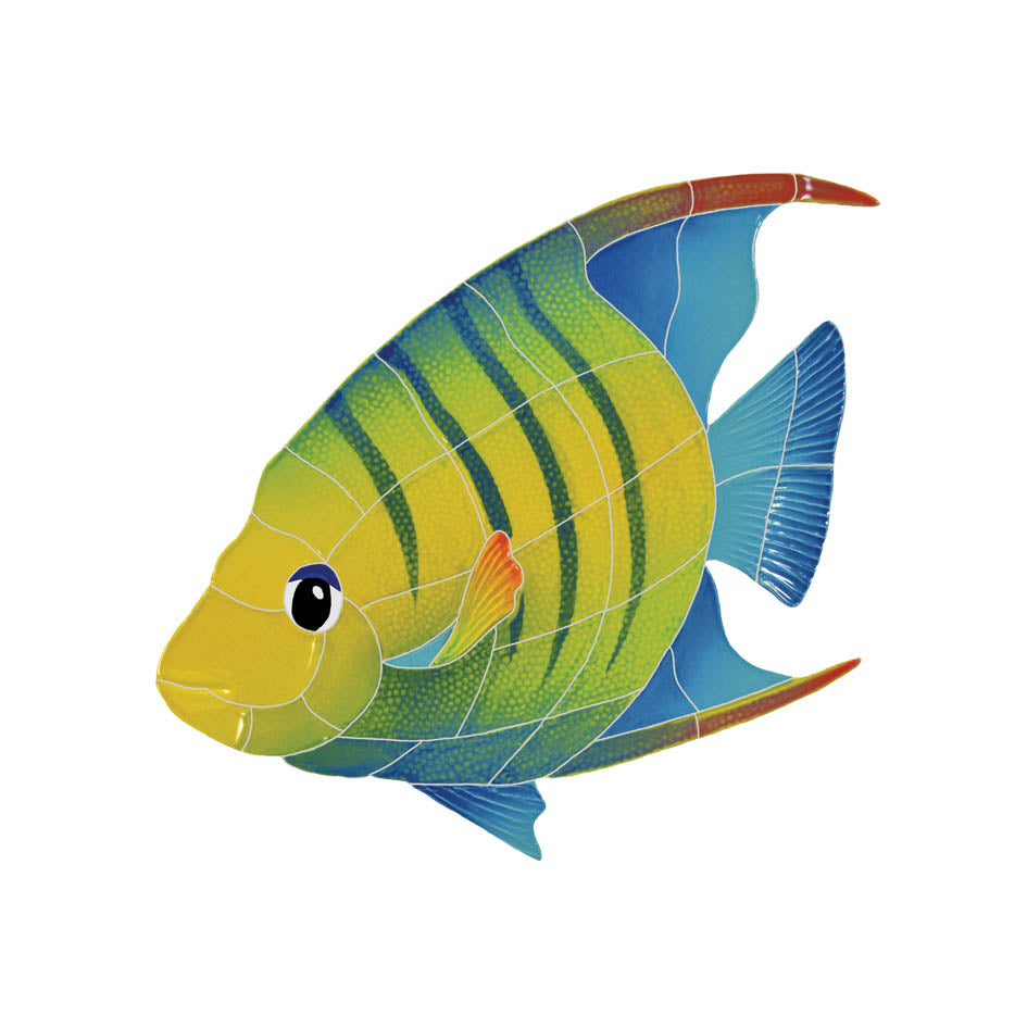 Banded Angelfish Porcelain Pool Mosaic – Left / 12" x 13"