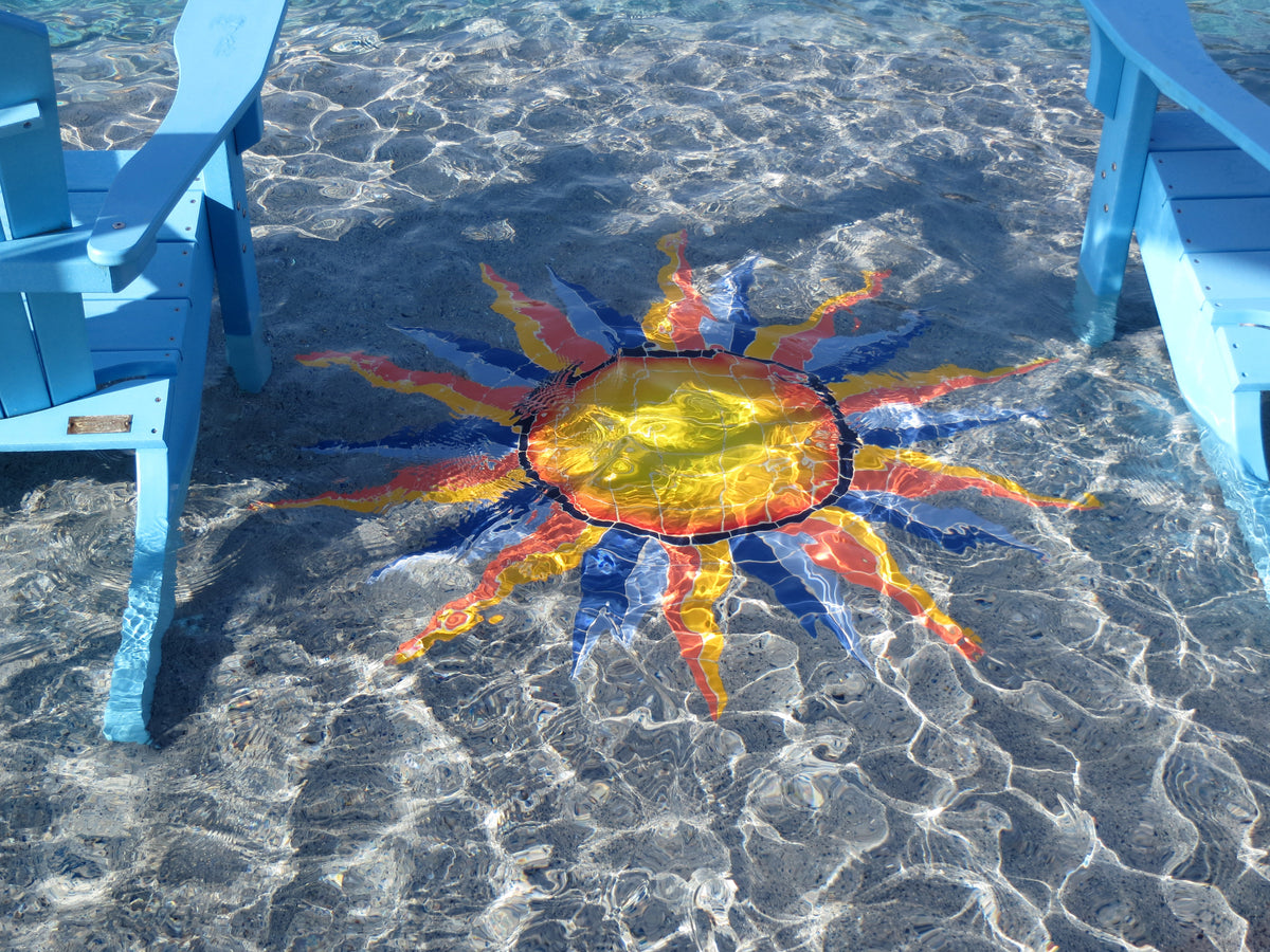 Sun Medallion Porcelain Pool Mosaic