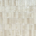 Aquatica Beige 3x8 porcelain tile installed view