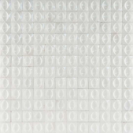 Aquatica Bianco 3D Egg 4x4 glossy porcelain deco tile