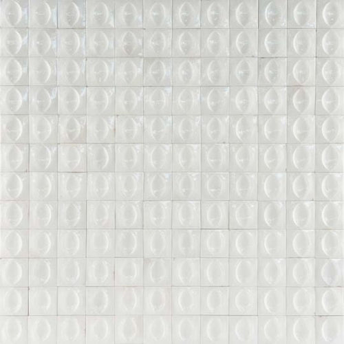 Aquatica Bianco 3D Egg 4x4 glossy porcelain deco tile