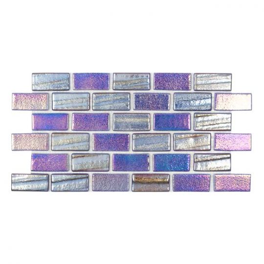 Aquatica Illusions Blue hexagon glass mosaic tile close-up