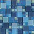 Aquatica Blue Bazaar random size iridescent glass mosaic, Lux Aqua Collection