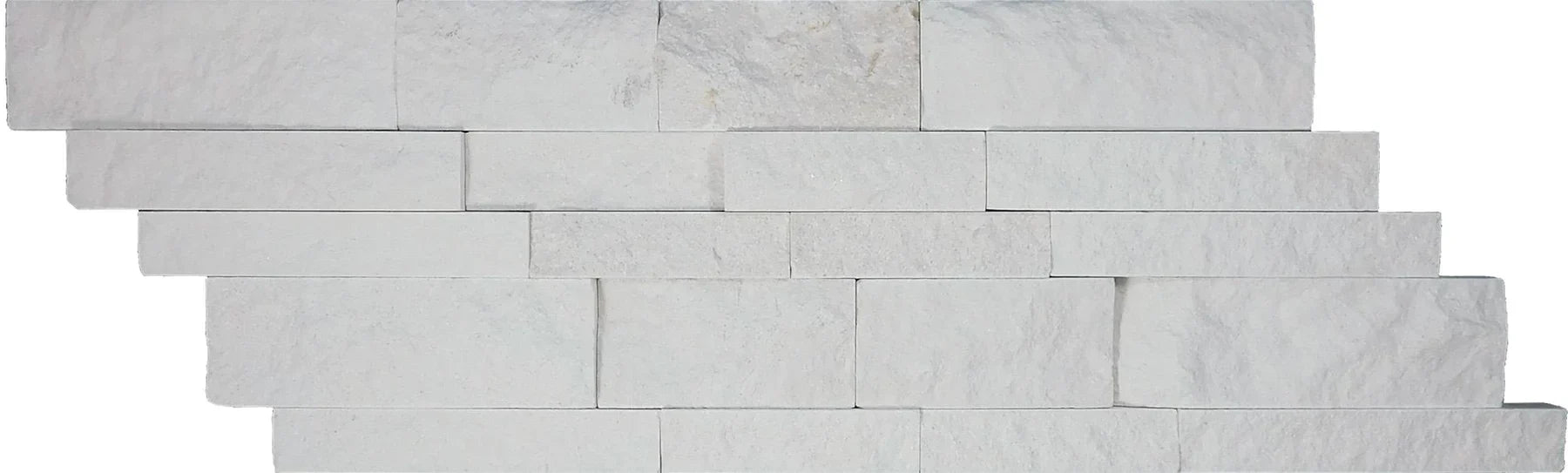 Aquatica Freska natural stone ledger panel mosaic sheet, milky white limestone
