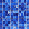 Aquatica Mix Blue 1x1 glass mosaic tile, Watercolors Collection