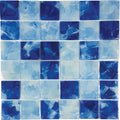 Aquatica Pool Blend 2x2 solid body glass mosaic tile, Flower Glass Collection