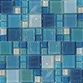 Aquatica Shimmer random size iridescent glass mosaic, Lux Aqua Collection