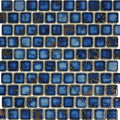 Aquatica Terra Blue 1x1 porcelain mosaic pool tile, Harmony Collection