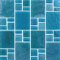 Aquatica Turquoise Random glass mosaic tile, Piazza Collection