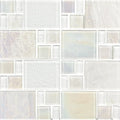 Aquatica White Random glass mosaic tile, Piazza Collection