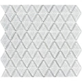 Aquatica Whitestone triangle glass mosaic mesh tile