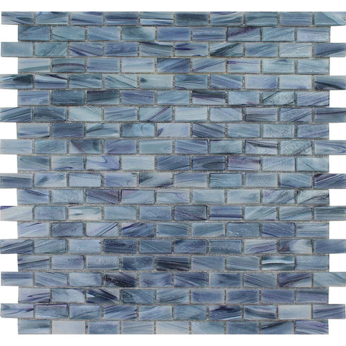 Aquatica Azurite teal blue glass mosaic tile, Aurora Collection