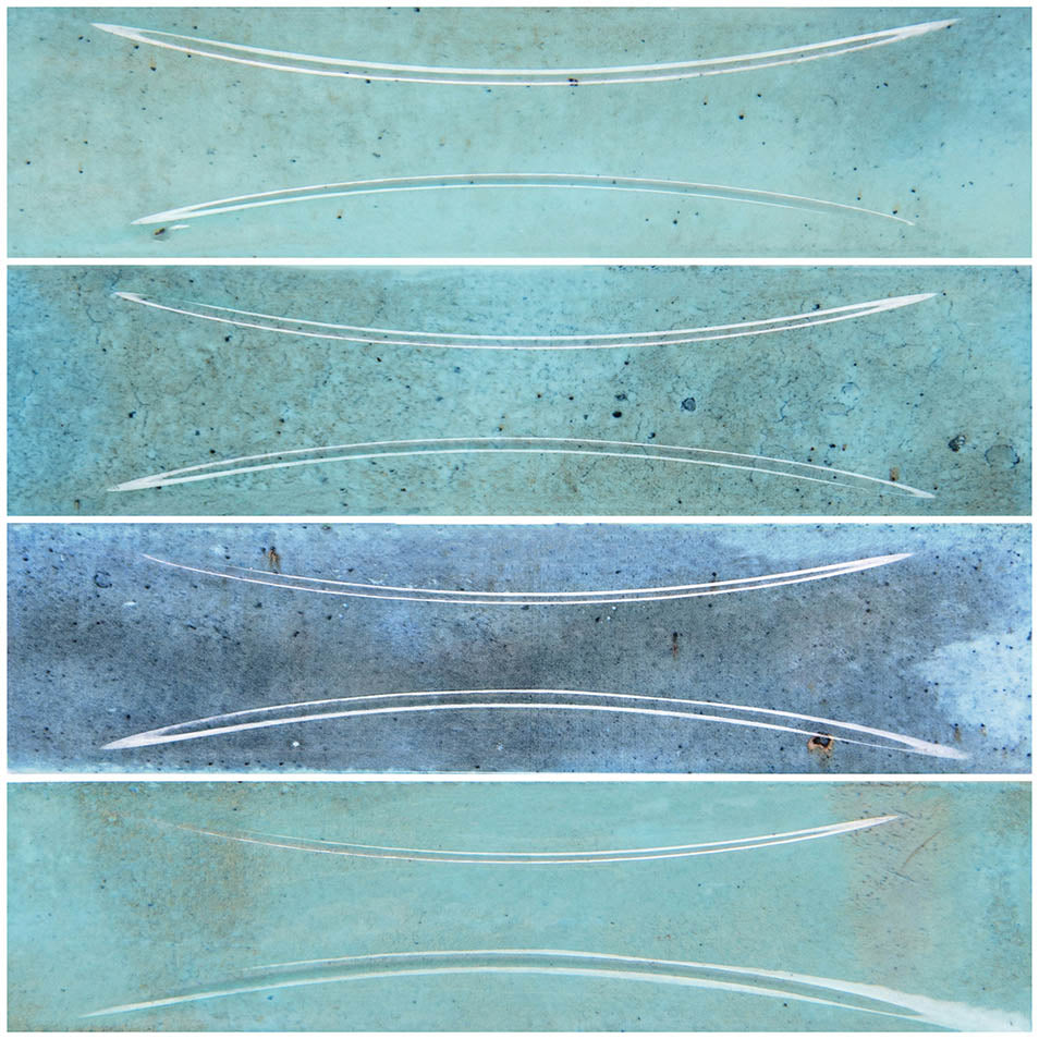 Boutique Verdigris Porcelain Pool Tile 3"x12" – Relief