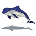 Bottlenose Dolphin Upward with Shadow Porcelain Pool Mosaic