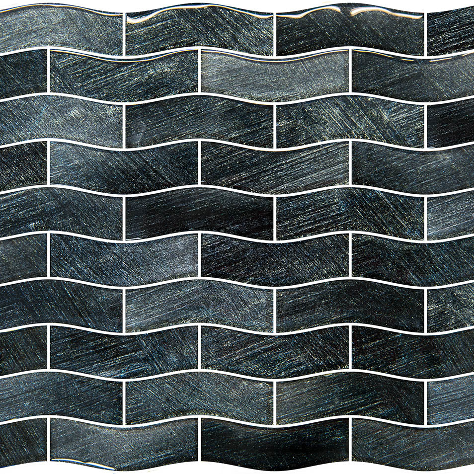 Celestial Seas Midnight Current Glass Pool Tile – 1"x4" Field