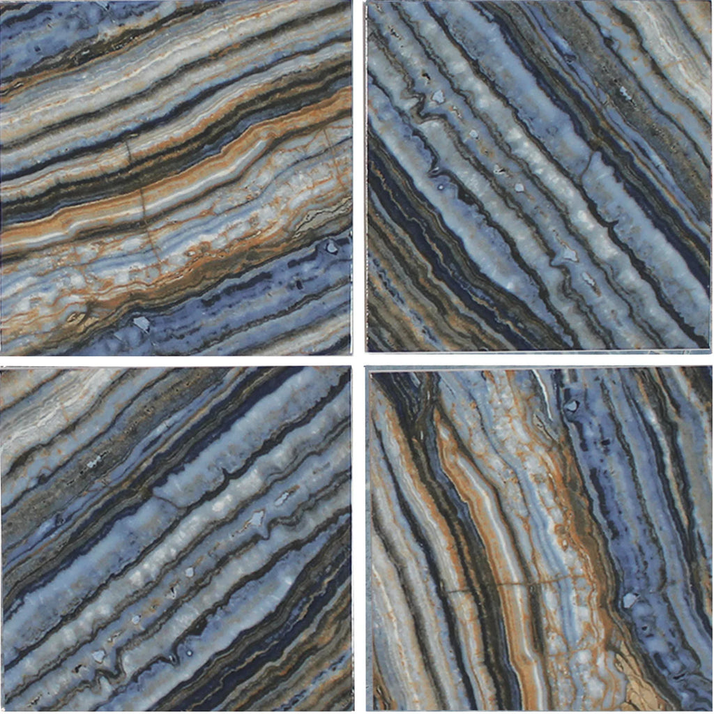 Aquatica Blue 6x6 porcelain pool waterline tile, Onyx Collection, semi-glossy finish