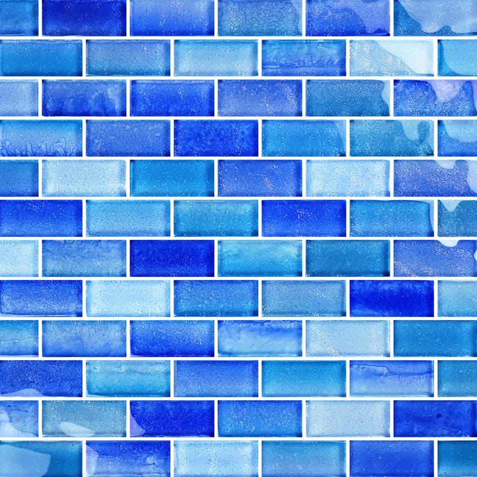 Crystal Waters Surf Glass Pool Tile – 1"x2"