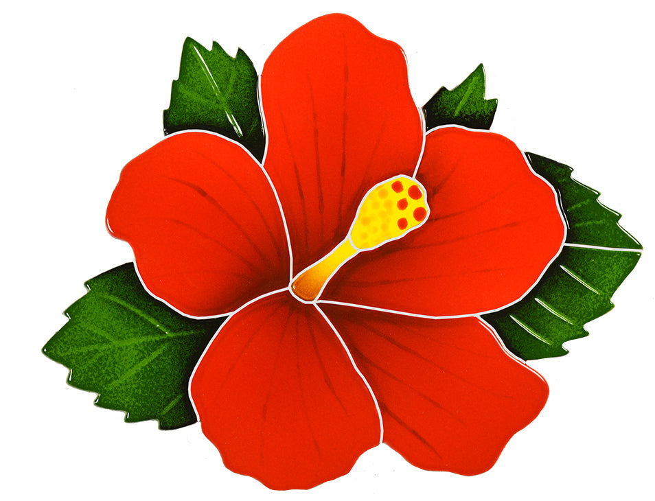 Hibiscus Porcelain Pool Mosaic – Red
