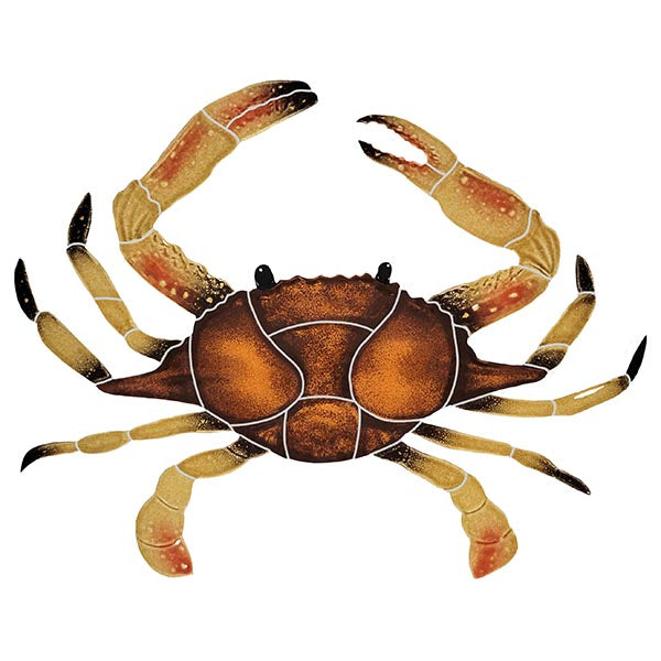 Crab Porcelain Pool Mosaic – Brown / 12" x 16"