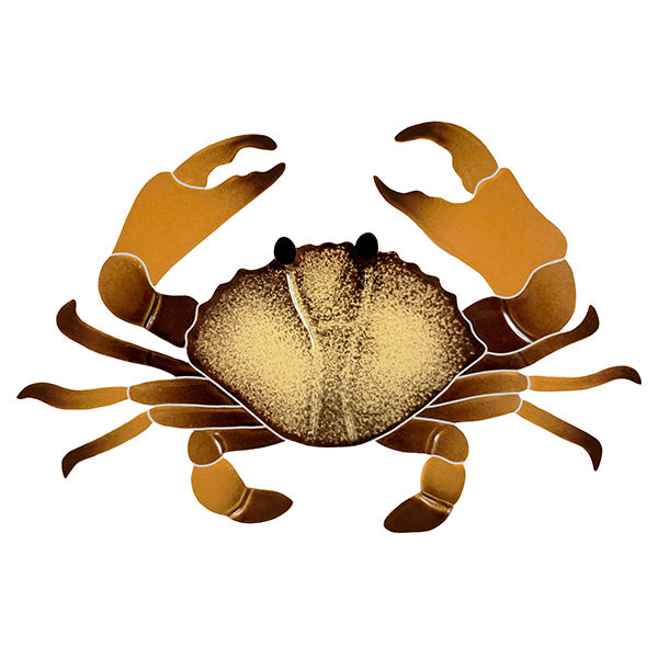 Crab Porcelain Pool Mosaic – Brown / 5" x 8"