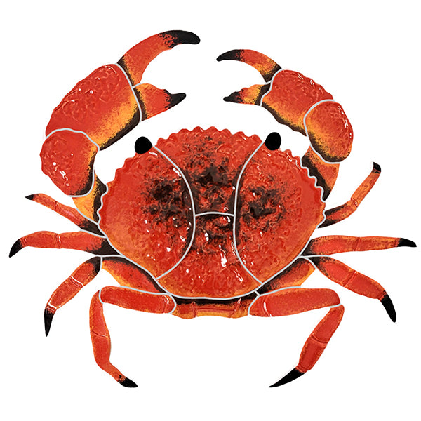 Crab Porcelain Pool Mosaic – Red / 9" x 10"