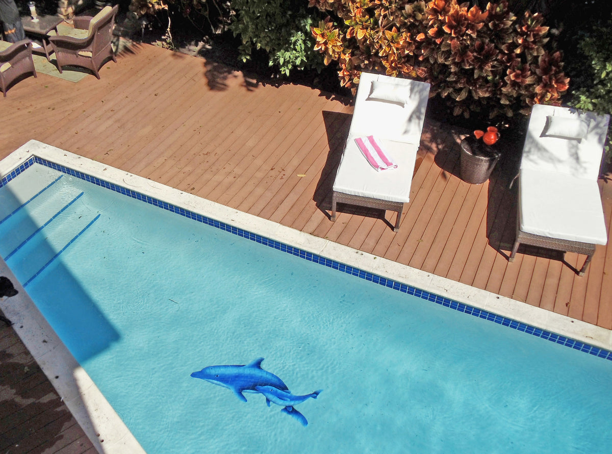 Dolphin Pair Porcelain Pool Mosaic