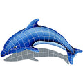 Dolphin with Shadow Porcelain Pool Mosaic – Left / 25" x 40"