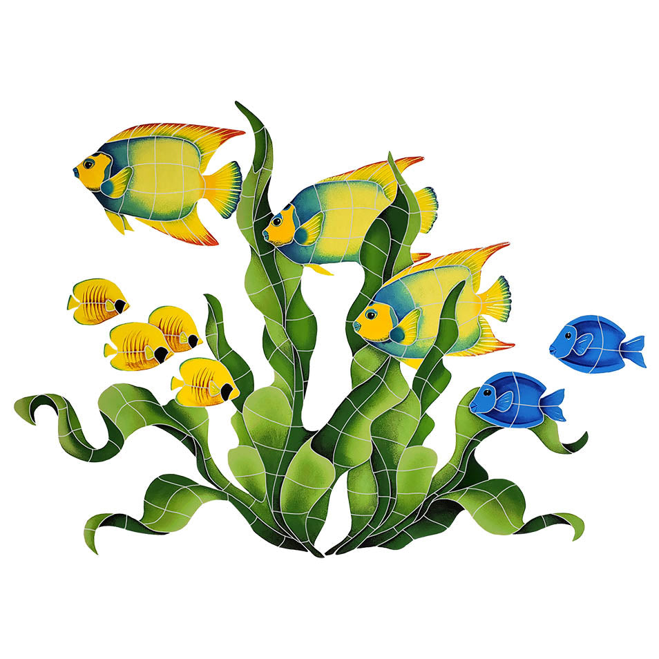 Fish Group Porcelain Pool Mosaic