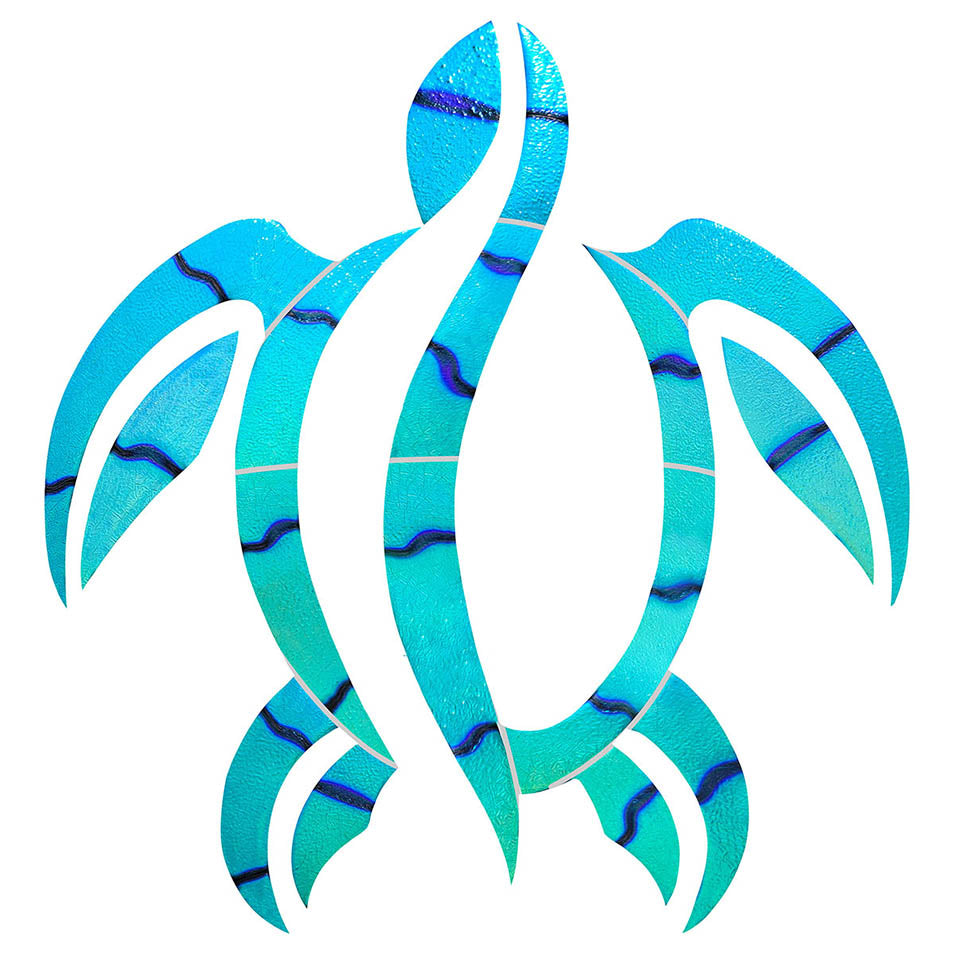 Fusion Islander Turtle Iridescent Pool Accent – 6" x 6"