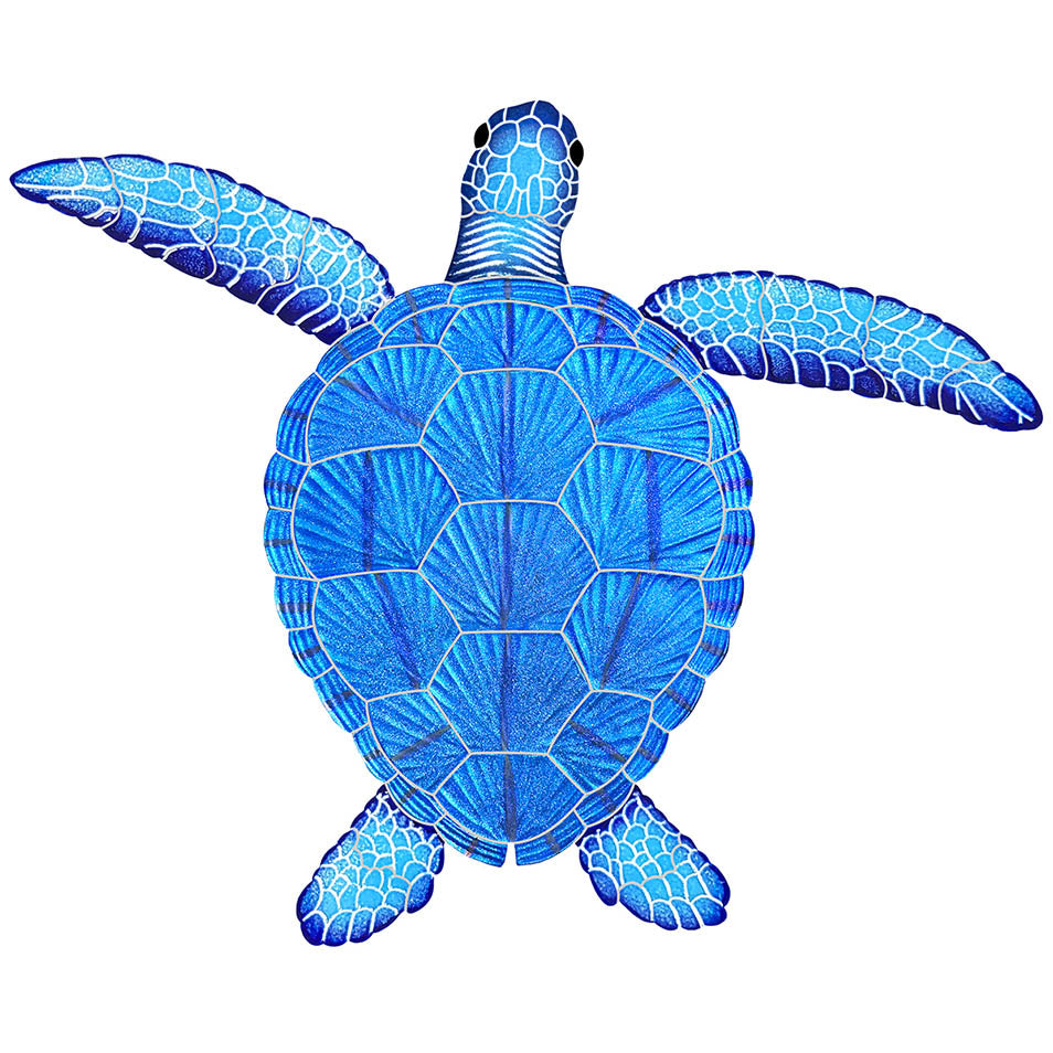 Fusion Loggerhead Turtle Iridescent Pool Accent – Sapphire / 20" x 24"