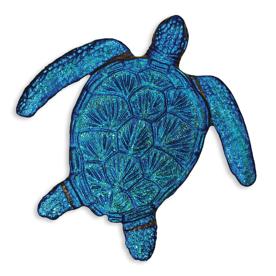 Fusion Loggerhead Turtle Iridescent Pool Accent – Sapphire / 6"