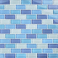 Crystal Turquoise Cobalt Blue Blend Glass Pool Tile