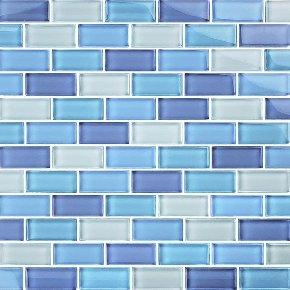 Crystal Turquoise Cobalt Blue Blend Glass Pool Tile