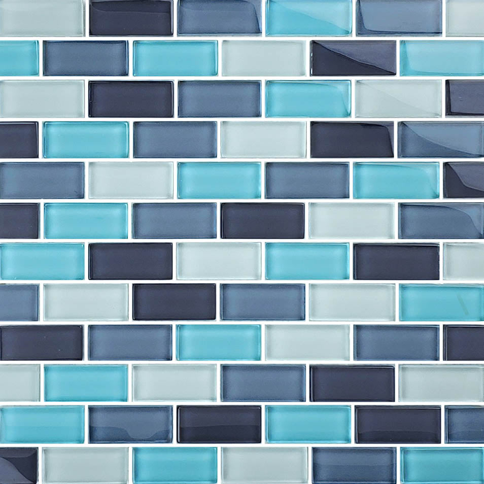 Crystal Aqua Blend Glass Pool Tile