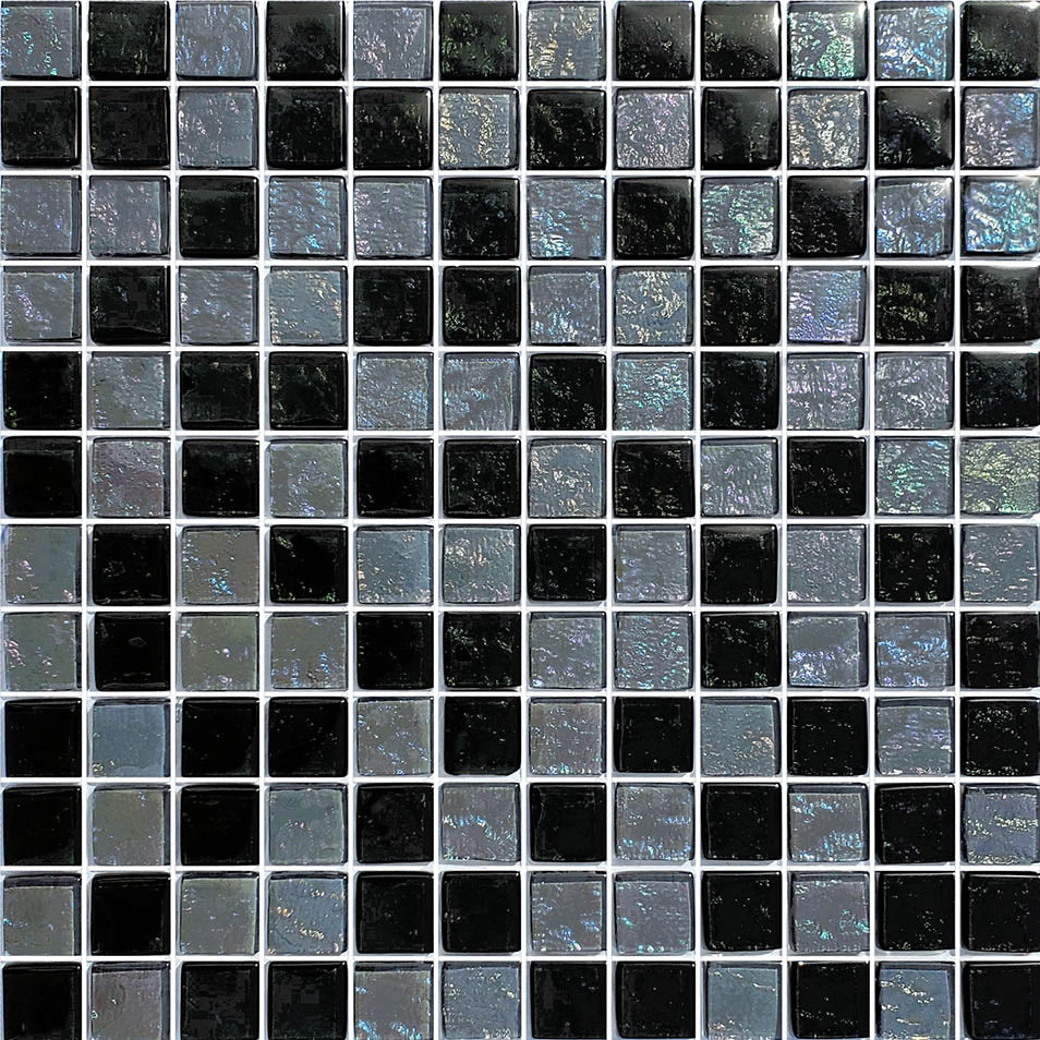 Galaxy Slate Blend Glass Pool Tile – 1"x1"