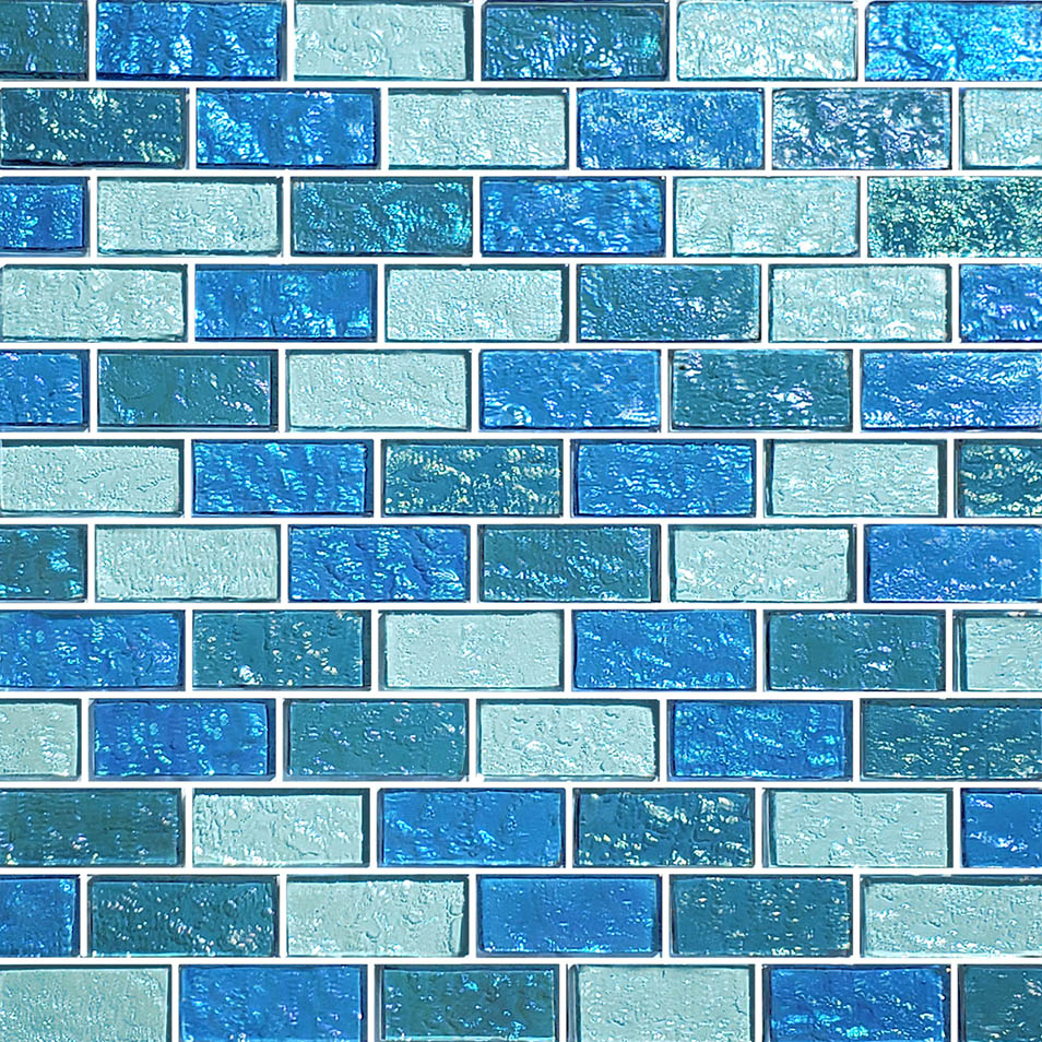 Galaxy Blue Blend Glass Pool Tile – 1"x2"