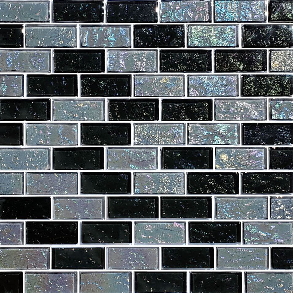 Galaxy Slate Blend Glass Pool Tile – 1"x2"