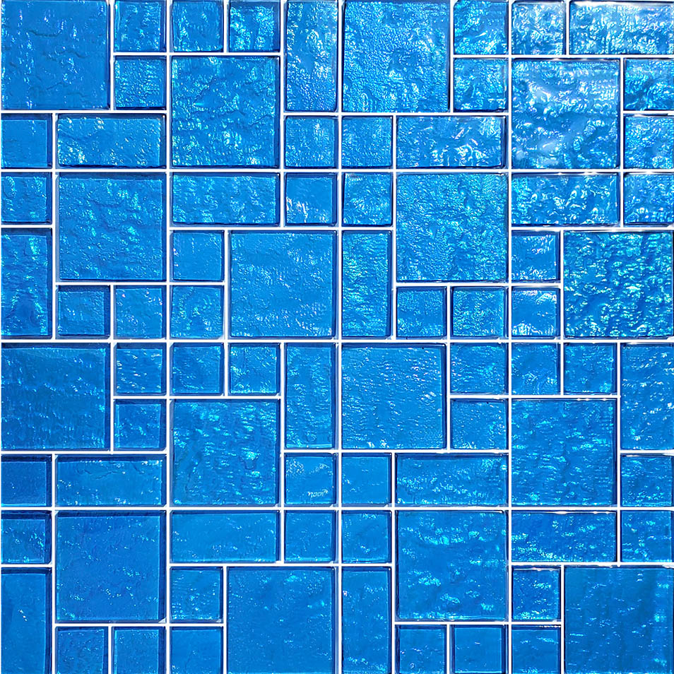 Galaxy Blue Glass Pool Tile – Mixed Sizes