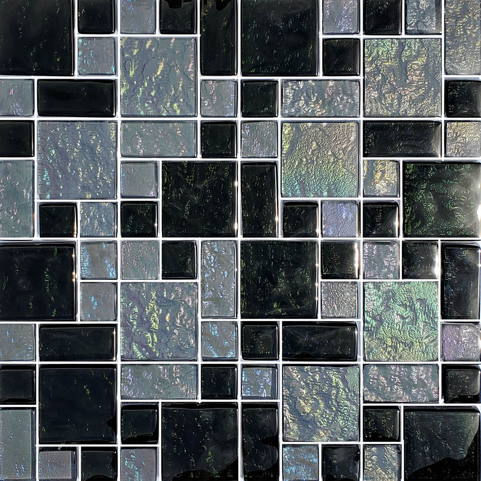Galaxy Slate Blend Glass Pool Tile – Mixed Sizes