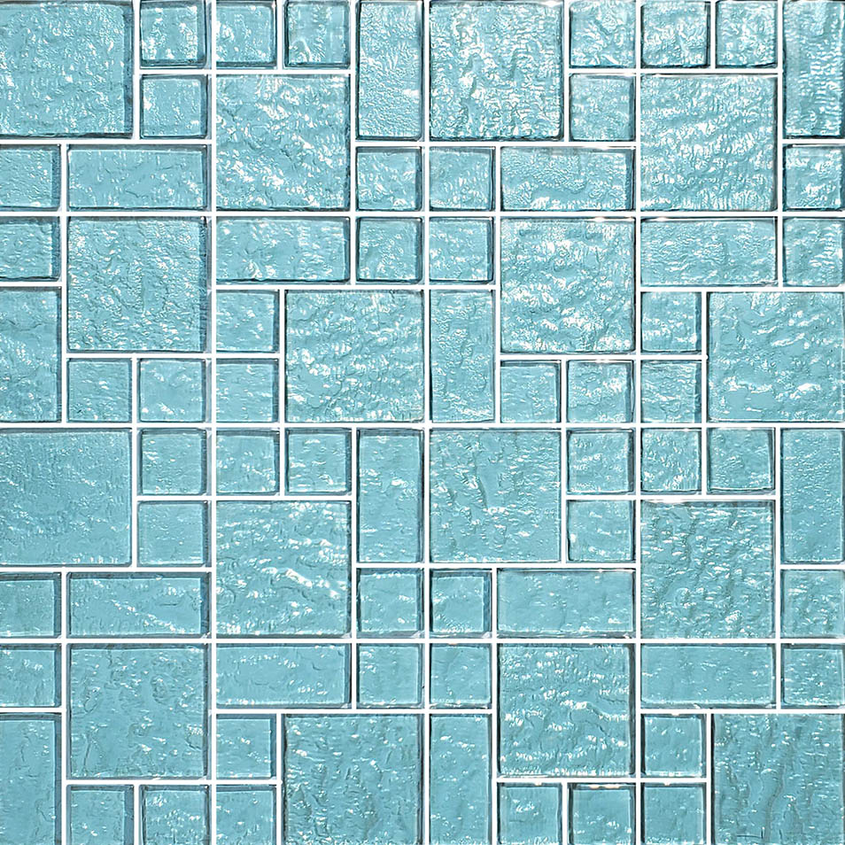 Galaxy Aquamarine Glass Pool Tile – Mixed