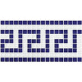 Greek Key Blue White Glass Pool Tile