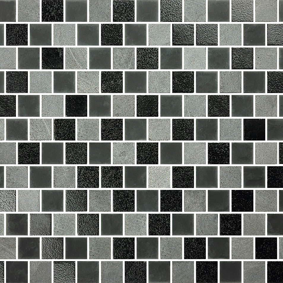 Lunar Black Gray Blend Glass Pool Tile