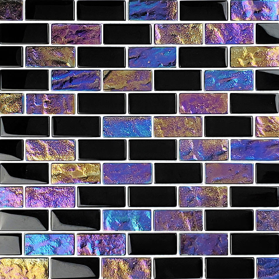 Twilight Black Glass Pool Tile – 1"x2"