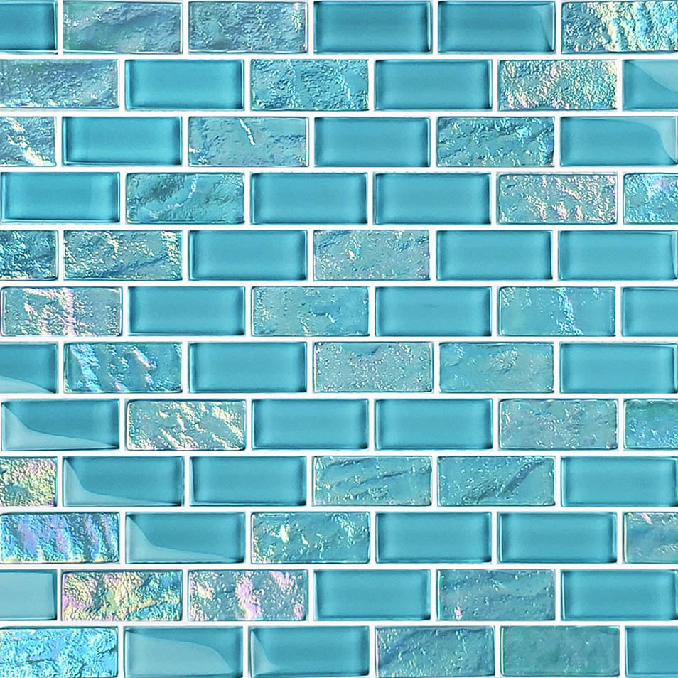 Twilight Turquoise Glass Pool Tile – 1"x2"