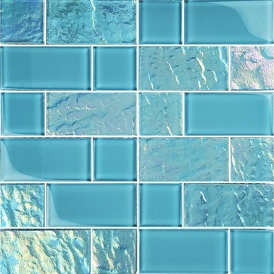 Twilight Turquoise Glass Pool Tile – Mixed Sizes