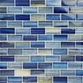 Watercolors Blue Blend Glass Pool Tile – 1"x2"